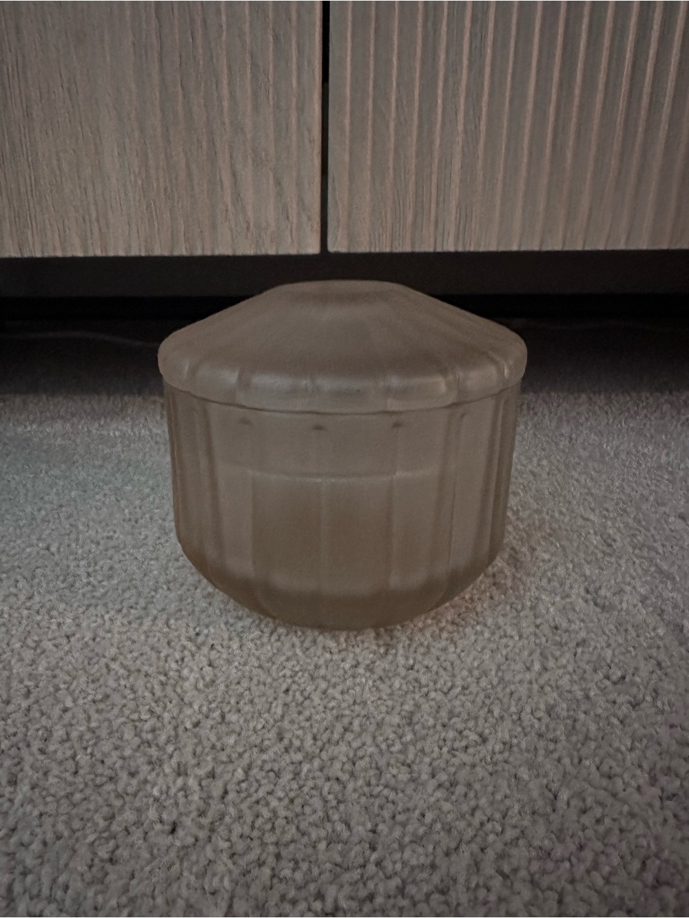 Studio McGee Frosted Glass Trinket Box with Lid - Beige